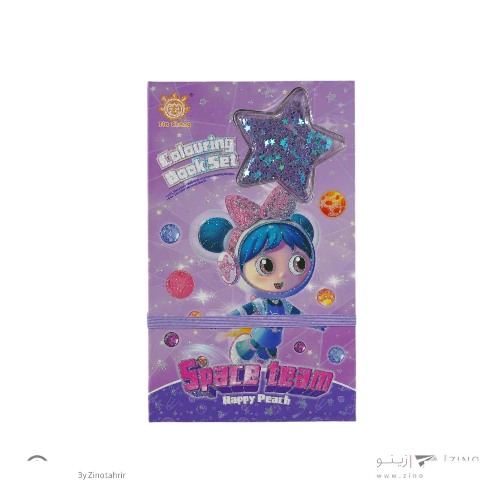 ست کادویی فانتزی دفتر یادداشت و مداد رنگی کدCC-314